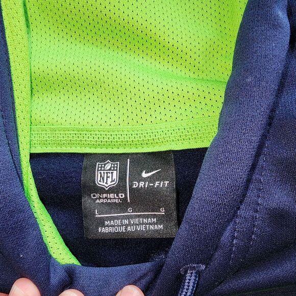 Nike NFL On-Field Seattle Seahawks Football Hoodie Sweatshirt Size L - Picture 7 of 7